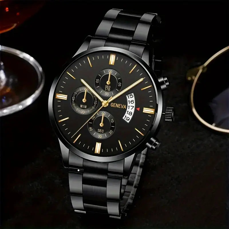 Relógio Geneva + Pulseira de prata