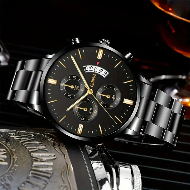Relógio Geneva + Pulseira de prata
